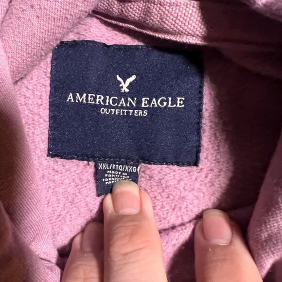 American Eagle Outfitters XXL Pink Purple AE USA Hoodie Pullover Sweatshirt (L) - Picture 4 of 6